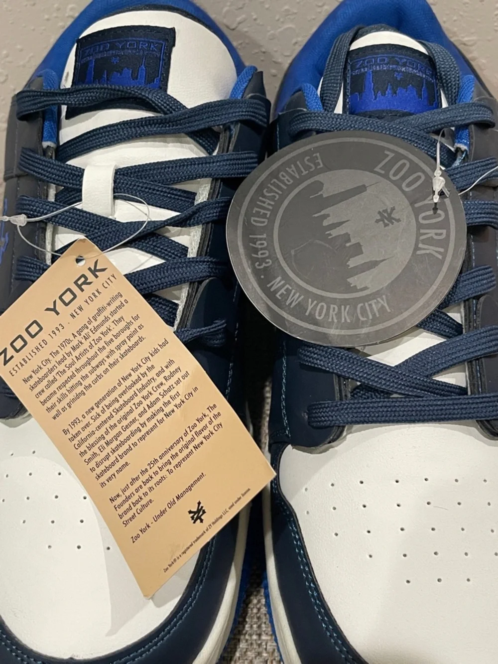 Zoo York Navy White and Blue Hundred Sneakers Size 13 New Without Box - Picture 9 of 9